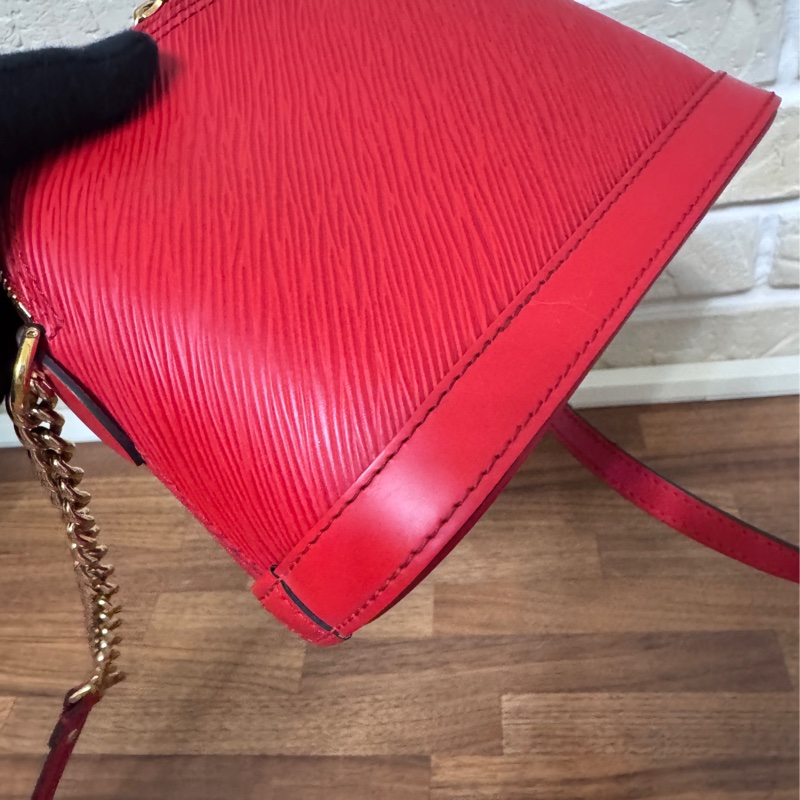 Lv 紅色epi 水波紋艾瑪包 mini 20公分-12