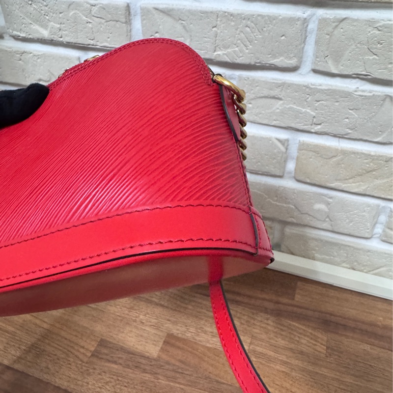 Lv 紅色epi 水波紋艾瑪包 mini 20公分-13