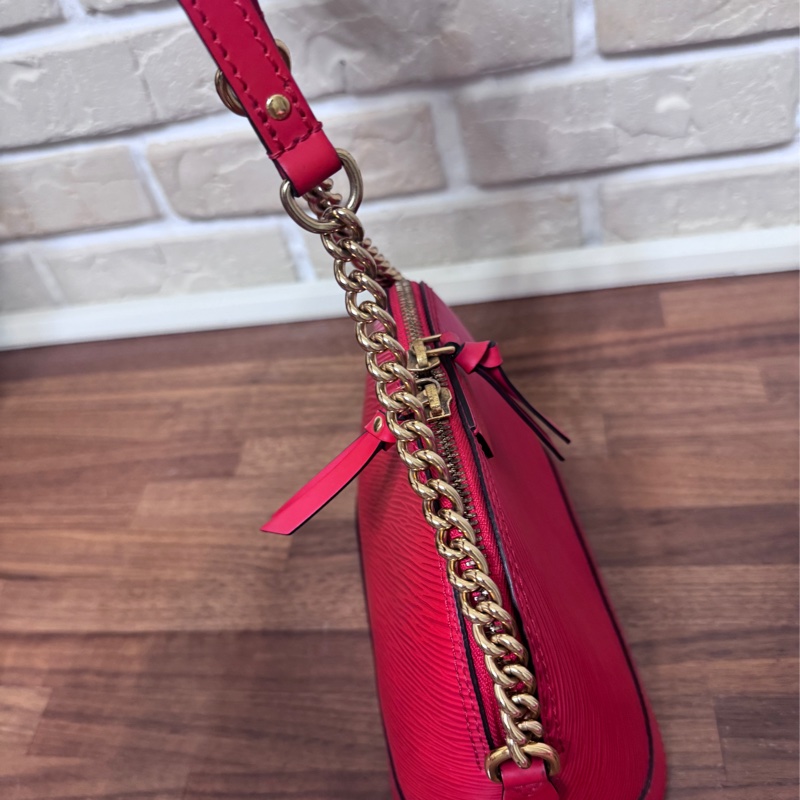 Lv 紅色epi 水波紋艾瑪包 mini 20公分-15