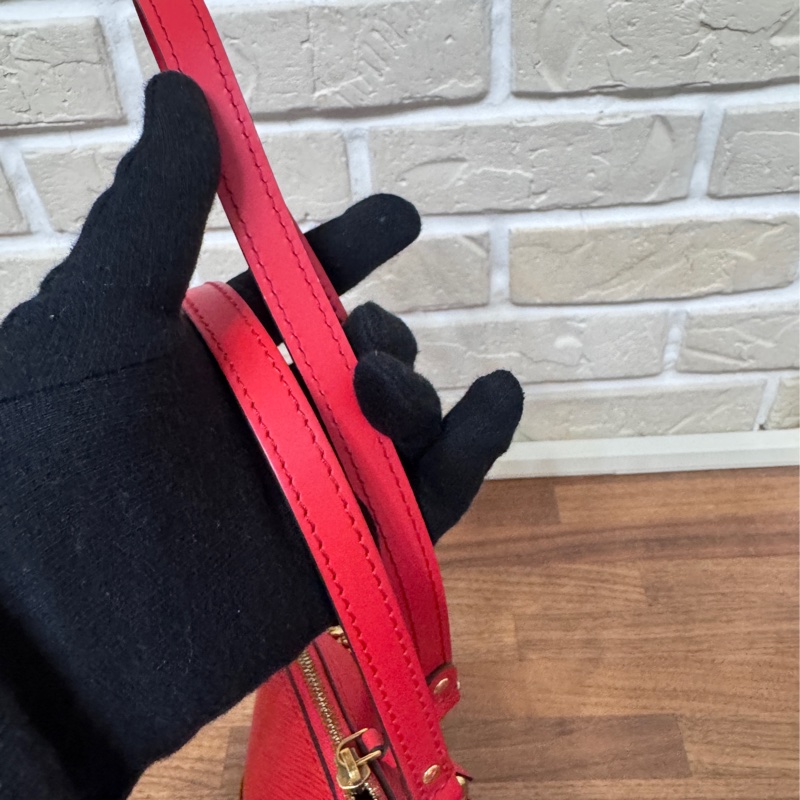 Lv 紅色epi 水波紋艾瑪包 mini 20公分-16