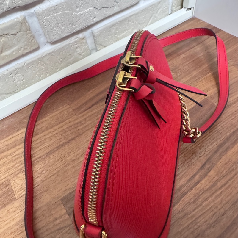 Lv 紅色epi 水波紋艾瑪包 mini 20公分-19