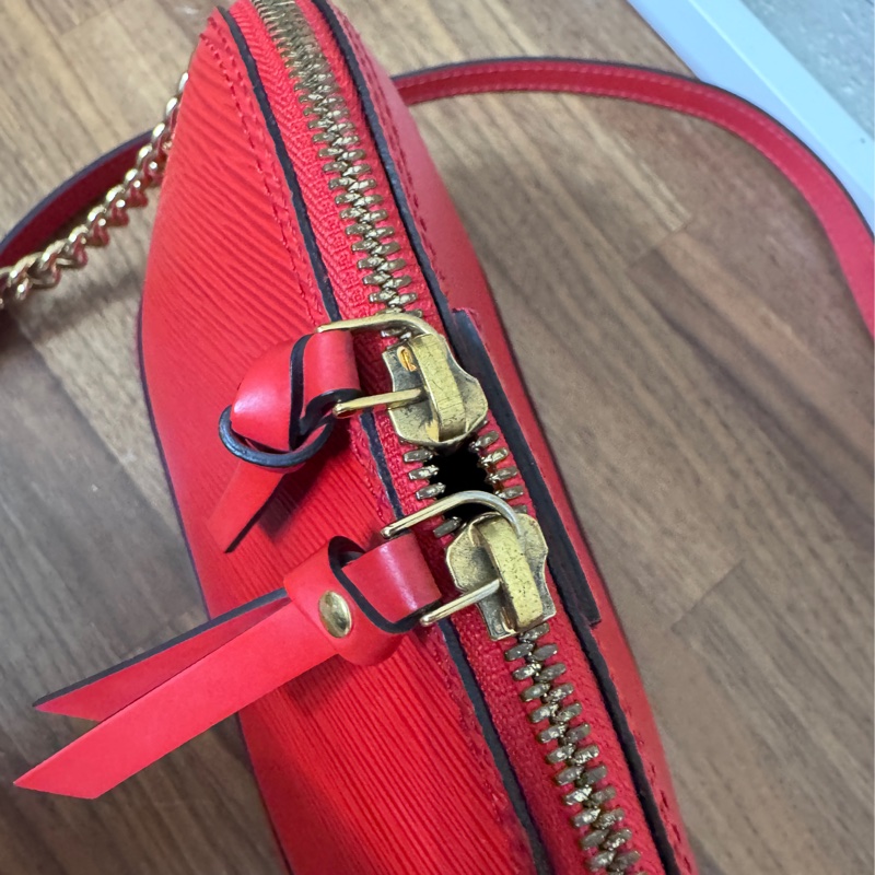 Lv 紅色epi 水波紋艾瑪包 mini 20公分-21