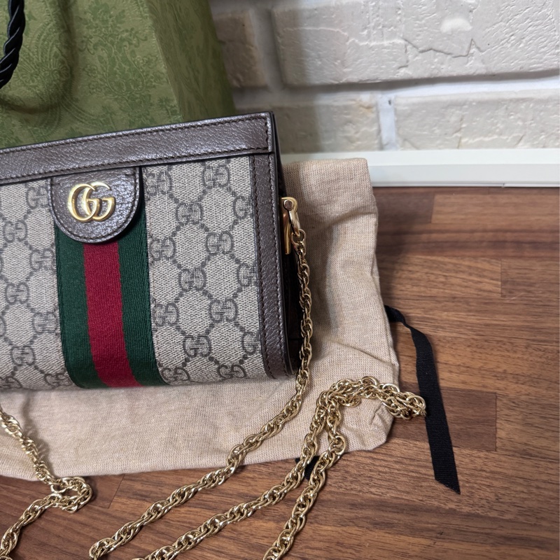 gucci 老花 小號夾夾包 20公分-5