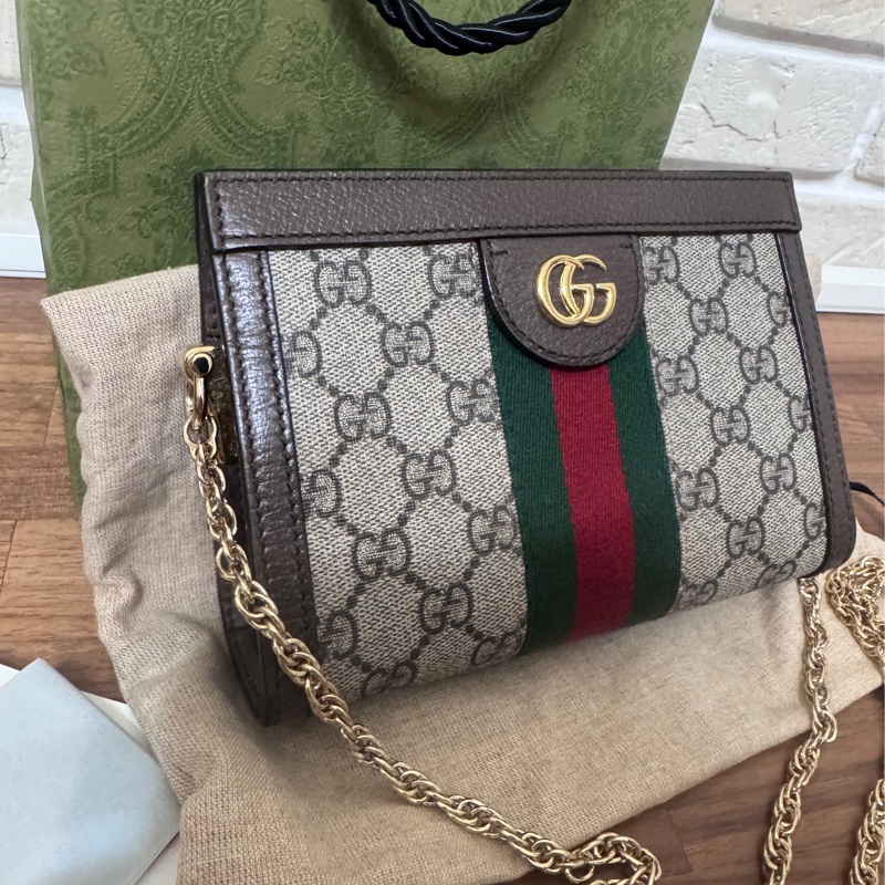 gucci 老花 小號夾夾包 20公分-6