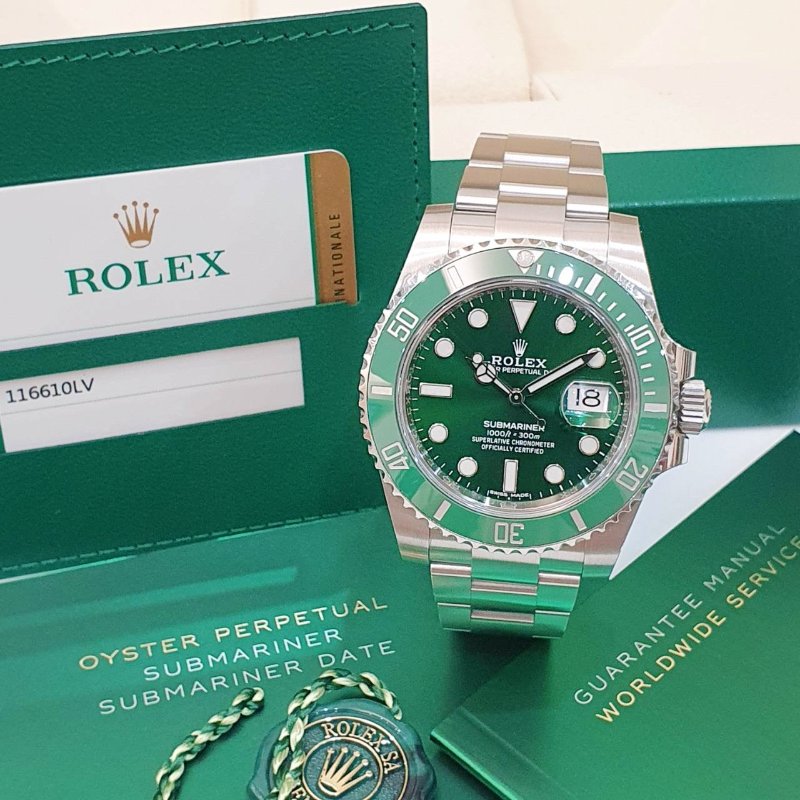 【大眾名錶】ROLEX 勞力士116610LV Submariner潛航者 2019/07 絕版停產 經典收藏 綠色面盤 綠水鬼 錶徑40mm 自動上鍊 大眾名錶B1281-1