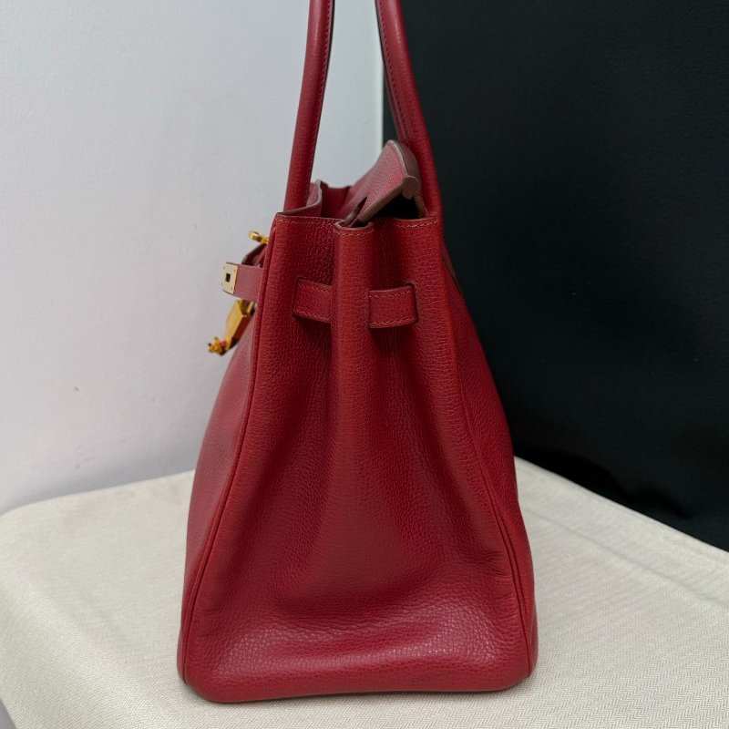 愛馬仕 Birkin35 石榴紅lisse皮 手提包-2