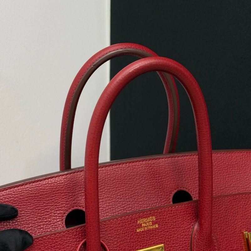 愛馬仕 Birkin35 石榴紅lisse皮 手提包-5