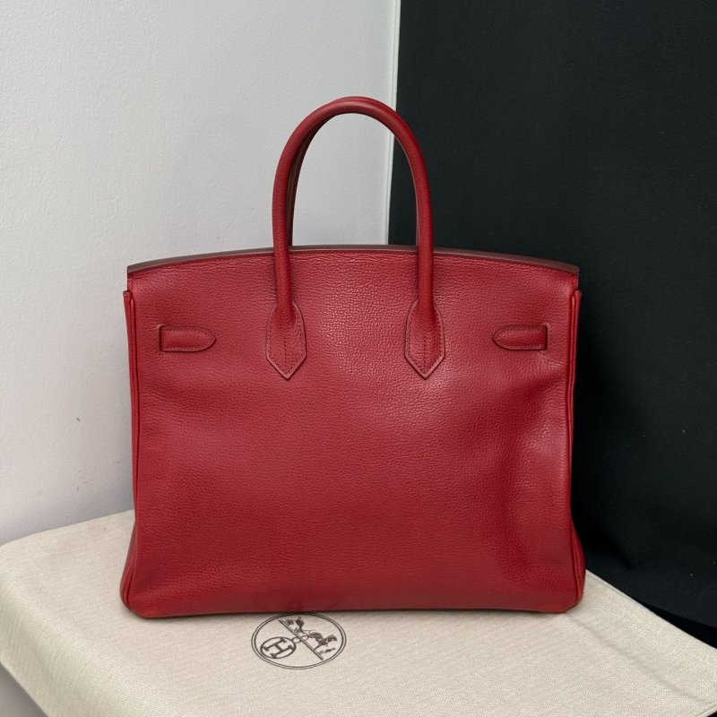 愛馬仕 Birkin35 石榴紅lisse皮 手提包-7
