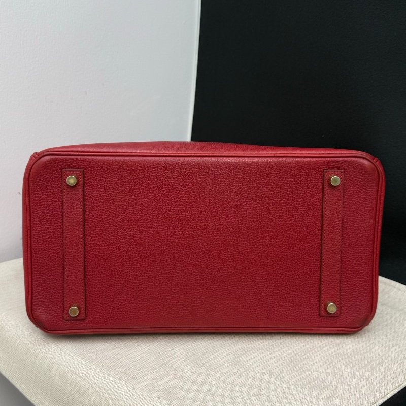 愛馬仕 Birkin35 石榴紅lisse皮 手提包-8