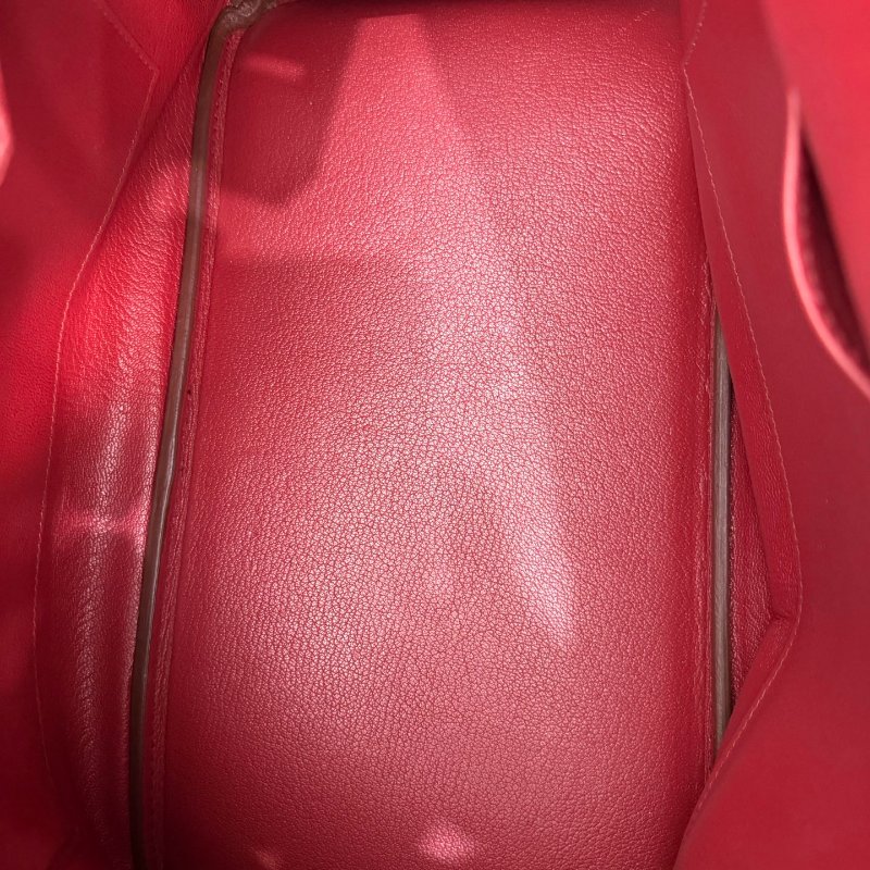 愛馬仕 Birkin35 石榴紅lisse皮 手提包-9
