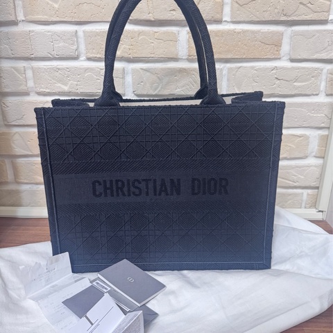 Dior 黑色編織騰格紋托特包