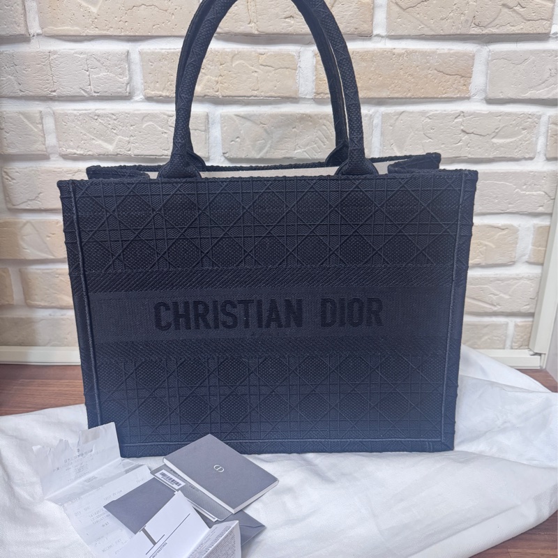 Dior 黑色編織騰格紋托特包-0