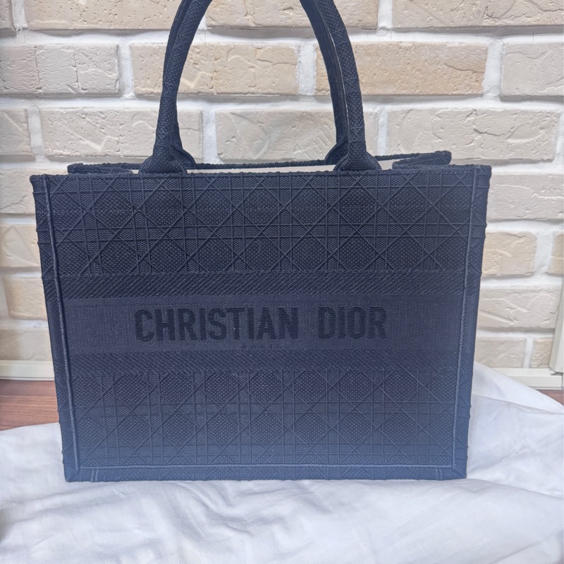 Dior 黑色編織騰格紋托特包-1