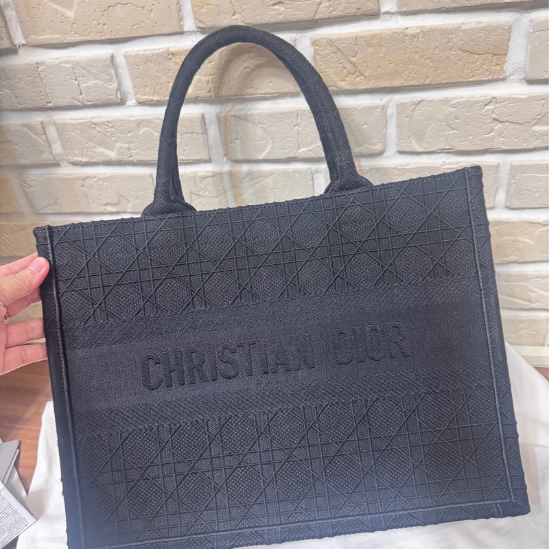 Dior 黑色編織騰格紋托特包-4