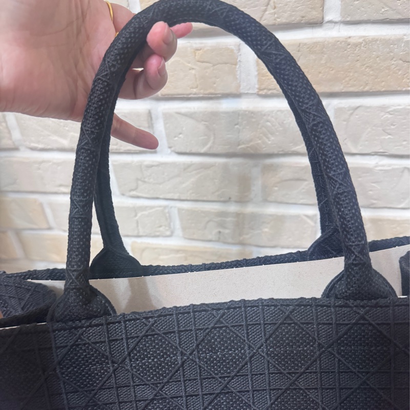 Dior 黑色編織騰格紋托特包-11