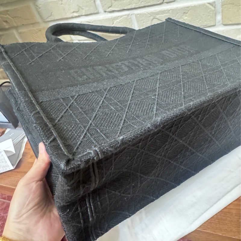 Dior 黑色編織騰格紋托特包-14