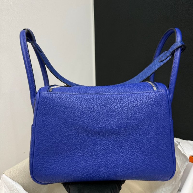 愛馬仕 Lindy26 電光藍 肩背包-1