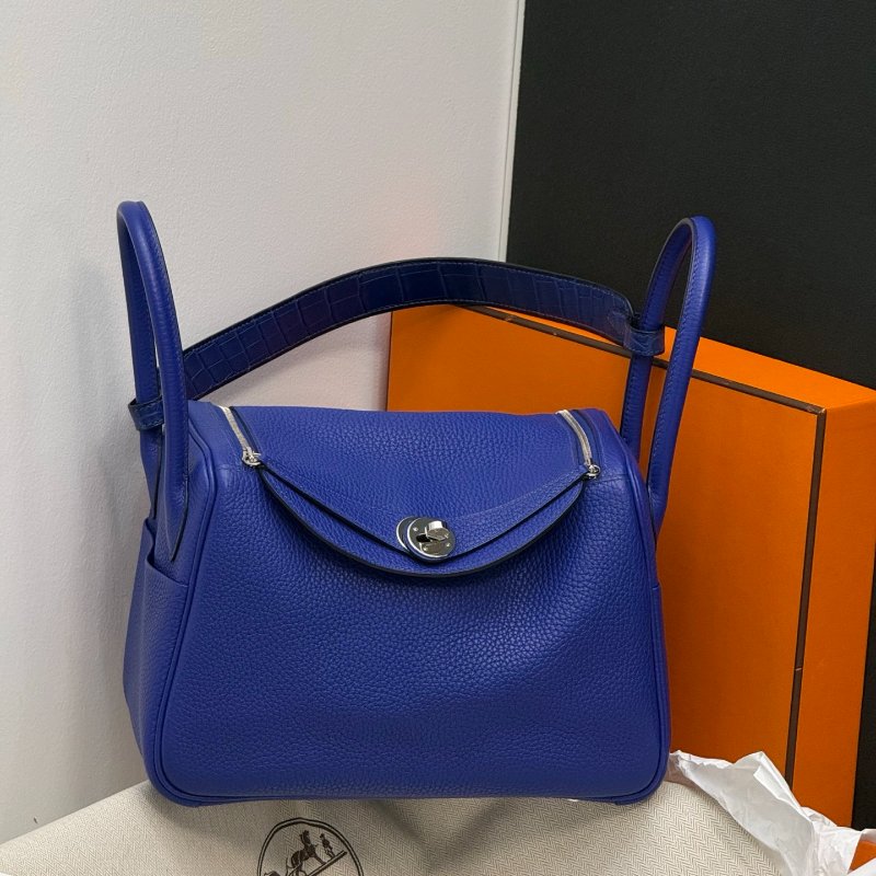 愛馬仕 Lindy26 電光藍 肩背包-5