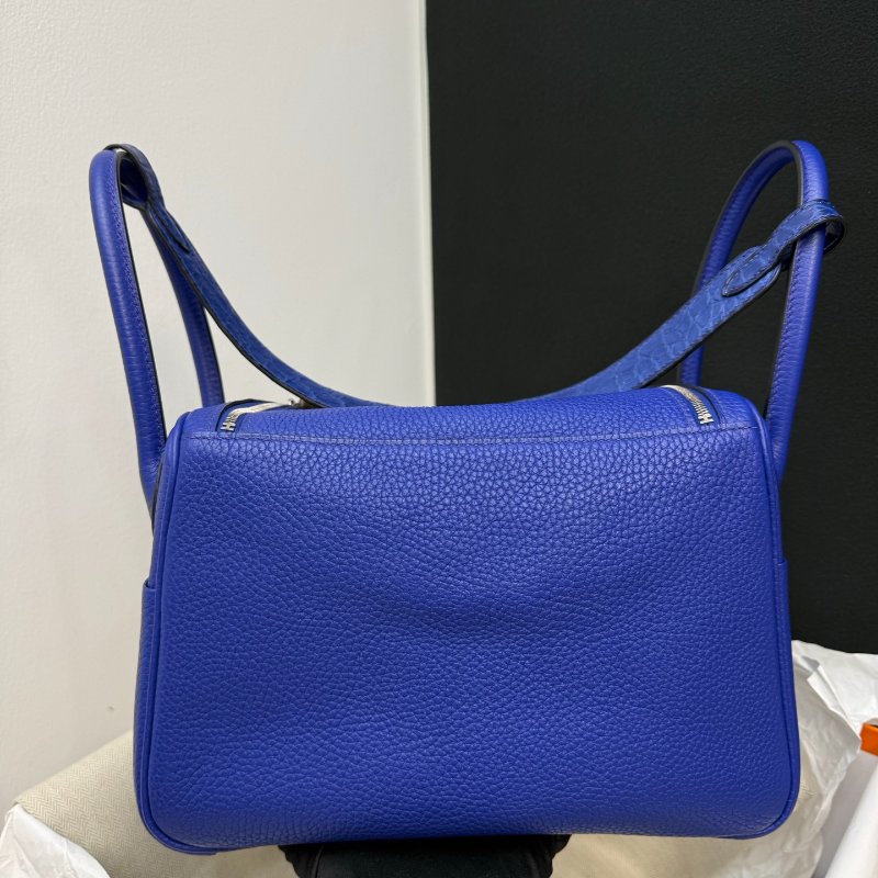 愛馬仕 Lindy26 電光藍 肩背包-6