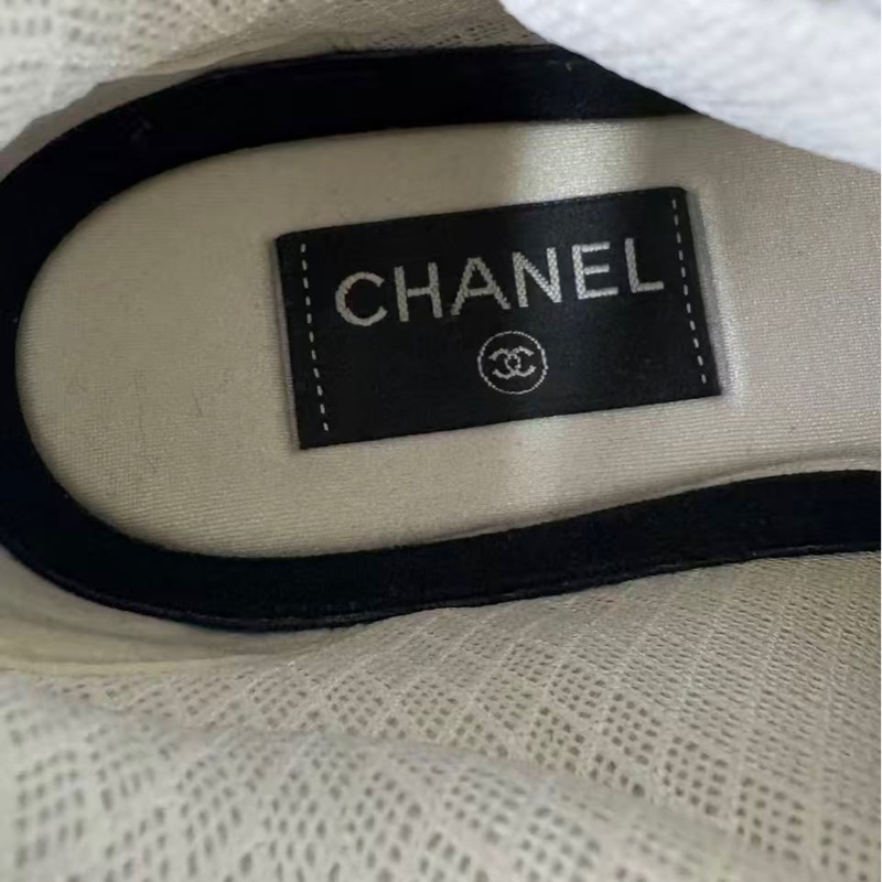 未穿過CHANEL香奈兒小牛皮女款球鞋休閒鞋灰白色 37.5碼-5