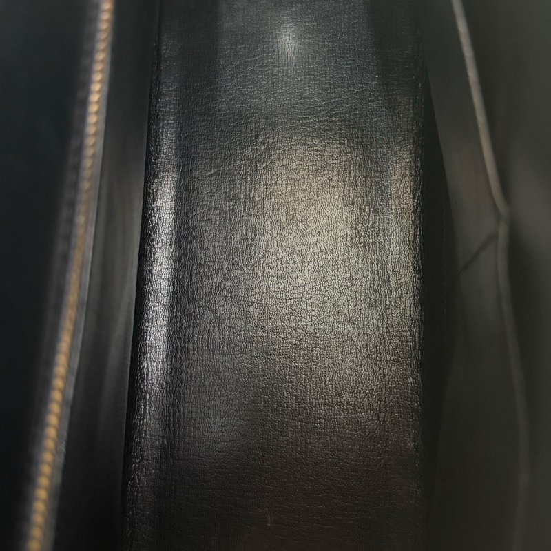 愛馬仕 Kelly28 黑金box外縫 手提包-9