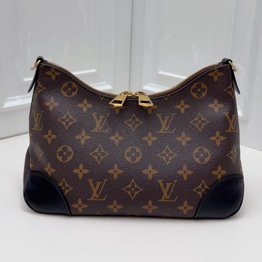 芯片款 路易威登/Louis Vuitton Monogram老花黑牛角腋下包-5