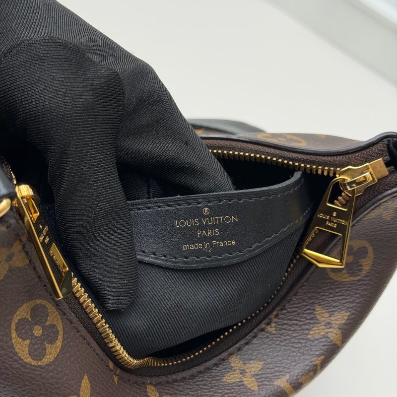 芯片款 路易威登/Louis Vuitton Monogram老花黑牛角腋下包-9