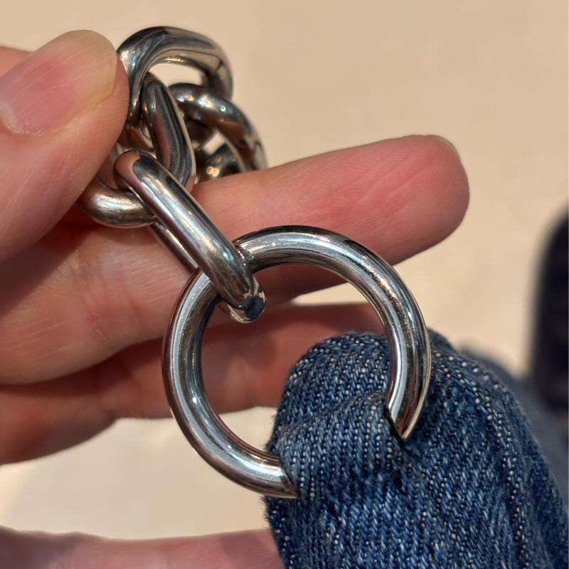 miumiu 牛仔抓皺 斜背/腋下 /手提 三用包-12