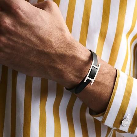 平台最低價近新閒置✨ 愛馬仕Hermès Behapi Double Tour三圈手環/黑銀/褐色-3