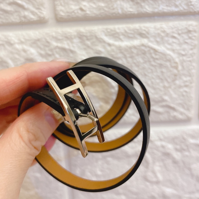 平台最低價近新閒置✨ 愛馬仕Hermès Behapi Double Tour三圈手環/黑銀/褐色-14