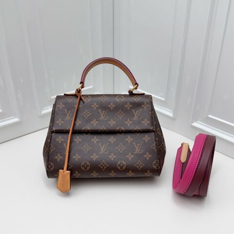 芯片款 路易威登/Louis Vuitton 老花Cluny BB克魯尼 手提肩背包