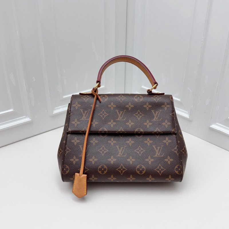 芯片款 路易威登/Louis Vuitton 老花Cluny BB克魯尼 手提肩背包-5