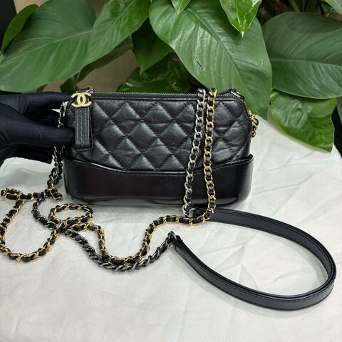 香奈兒/Chanel 黑金mini流浪包