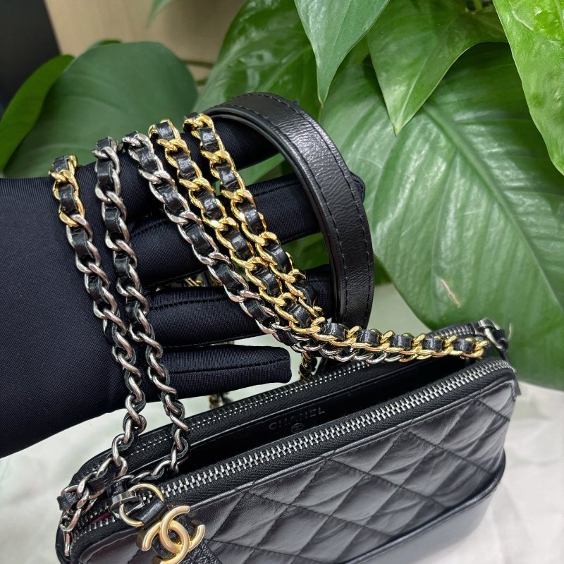 香奈兒/Chanel 黑金mini流浪包-9