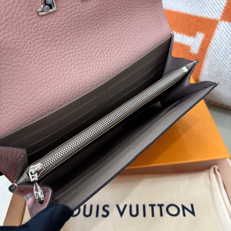 近新品 路易威登/Louis Vuitton Capucines繫列粉色全皮長款錢包-9