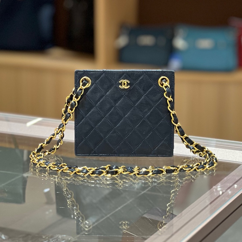 CHANEL黑金羊皮mini链条包-0