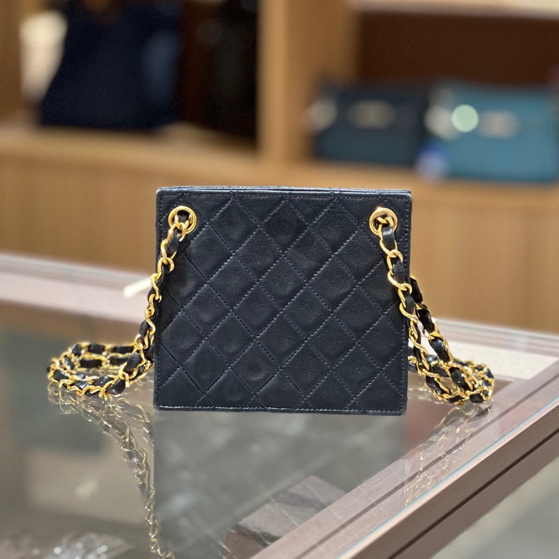 CHANEL黑金羊皮mini链条包-2