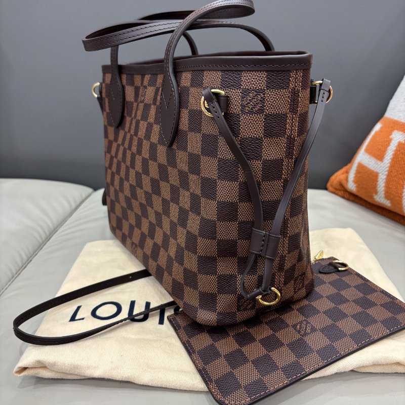 閒置新 路易威登/Louis Vuitton 棋盤格小號Neverfull 芯片款-3