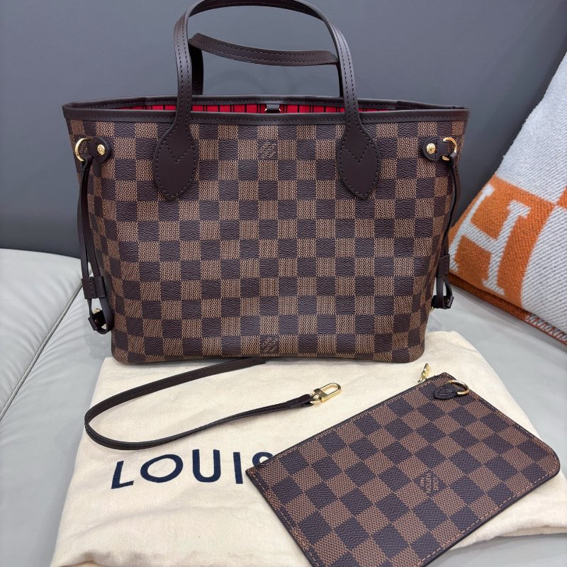 閒置新 路易威登/Louis Vuitton 棋盤格小號Neverfull 芯片款-6