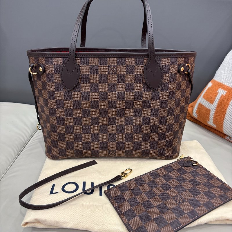 閒置新 路易威登/Louis Vuitton 棋盤格小號Neverfull 芯片款-7