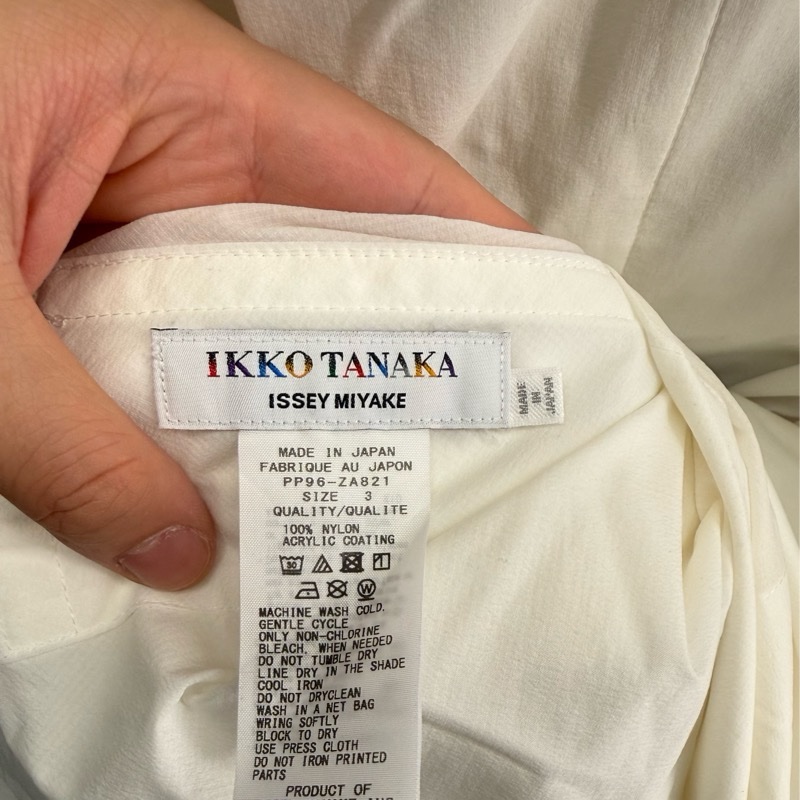 二手issey miyake米白色長版外套 3號-10