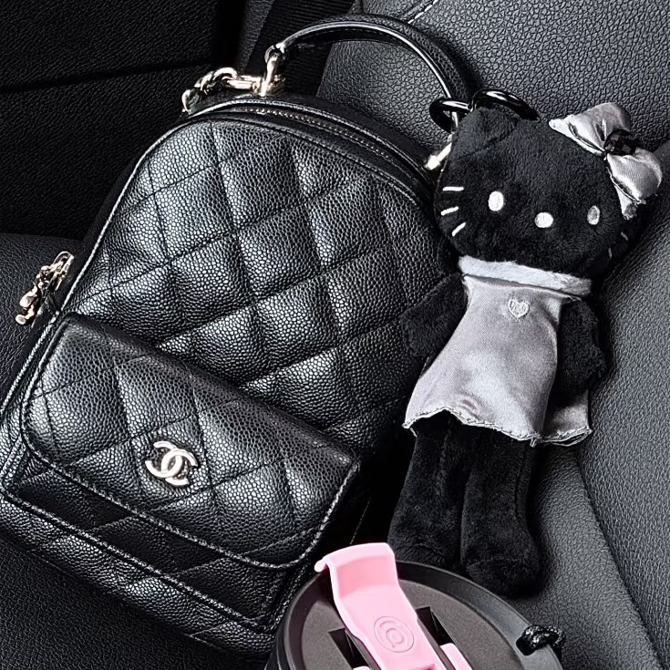 CHANEL香奈兒黑金荔枝牛皮24Cmini小書包全配購證🎒-10