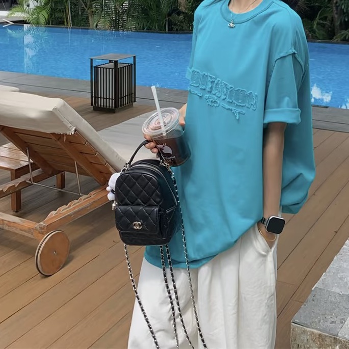 CHANEL香奈兒黑金荔枝牛皮24Cmini小書包全配購證🎒-14