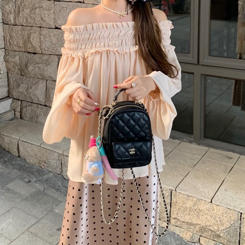 CHANEL香奈兒黑金荔枝牛皮24Cmini小書包全配購證🎒-21