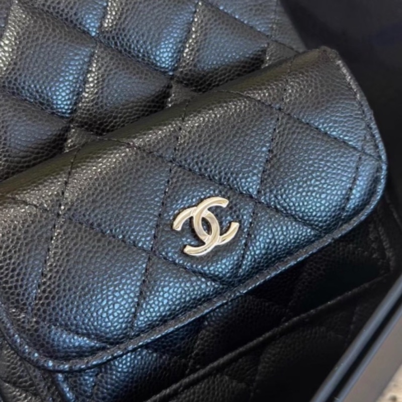 CHANEL香奈兒黑金荔枝牛皮24Cmini小書包全配購證🎒-32