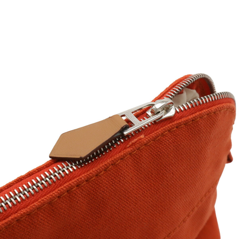 愛馬仕 Bolide Pouch 20 手提包 多功能帆布皮革 紅色橙色-4