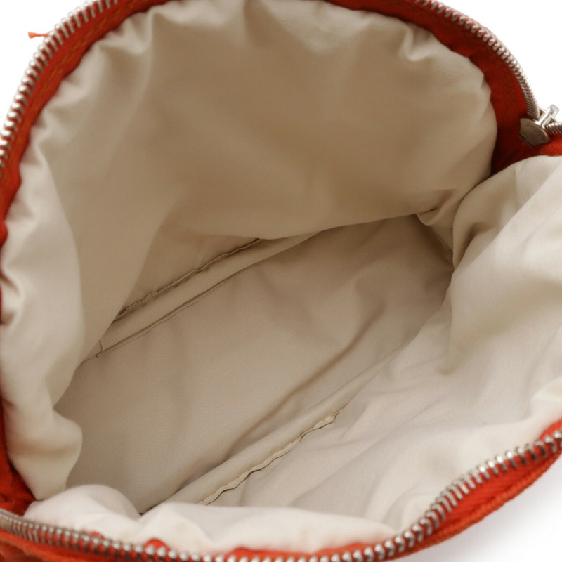 愛馬仕 Bolide Pouch 20 手提包 多功能帆布皮革 紅色橙色-5