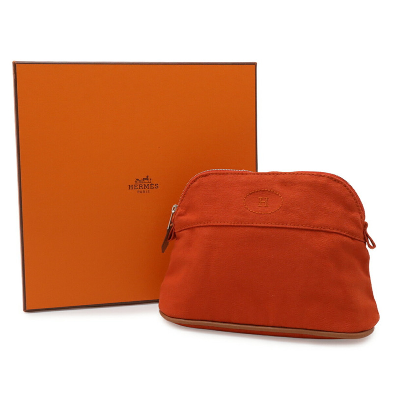 愛馬仕 Bolide Pouch 20 手提包 多功能帆布皮革 紅色橙色-6