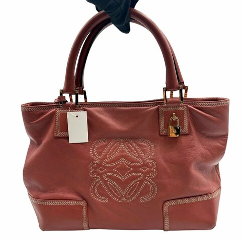 【美收精品】LOEWE 深粉色手提包 C-396【隔月月中將轉賣至日本 上架期限30天】