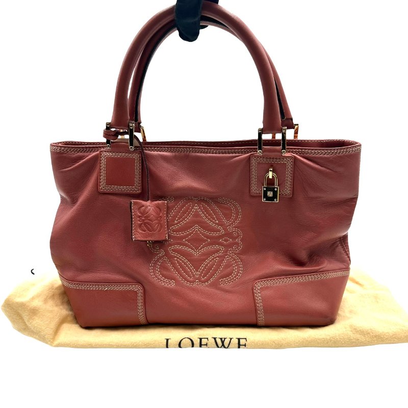 【美收精品】LOEWE 深粉色手提包 C-396【隔月月中將轉賣至日本 上架期限30天】-17